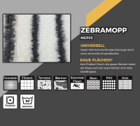 Zebramopp I 40 cm I Premium Mikrofasermopp