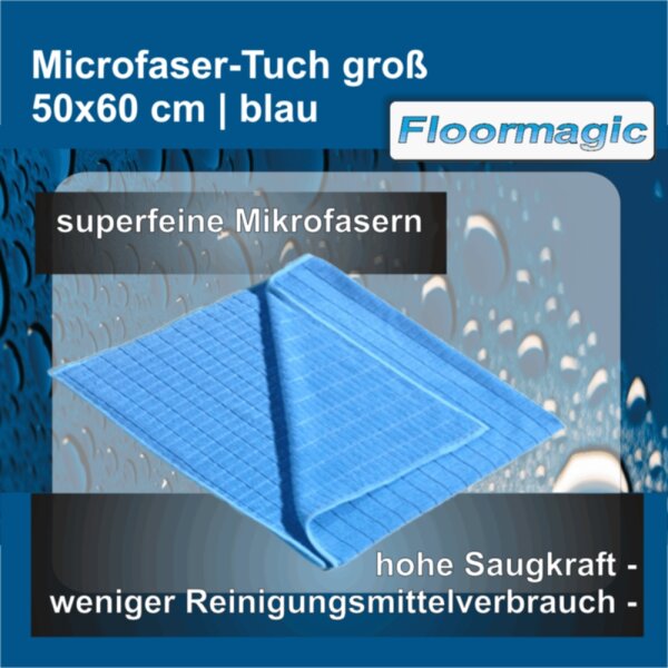 Microfaser-Tuch blau groß 50 x 60 cm 2er Pack I Männertücher